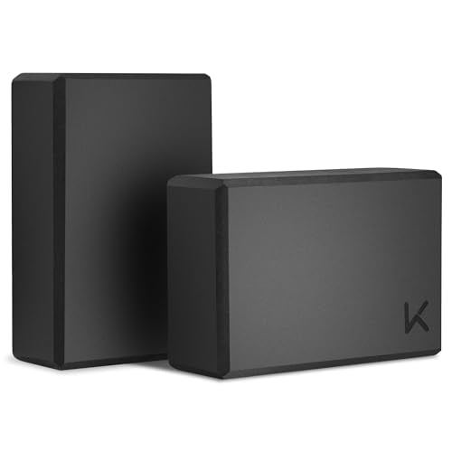 KEEP Yoga Block, High-Density EVA Foam 2 Pack Yoga Block with Non-Slip Textured Surface, Supportive, Lightweight - Ideal for Yoga - color: 2-Pack-Grey