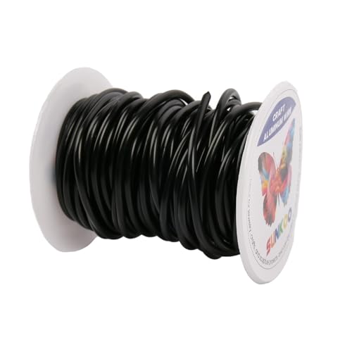 Aluminum Craft Wire,8 Gauge (3mm) Black Bendable Wire,32 Feet Continuous Roll for Jewelry Making,Sculpting,Floral & Armature Projects - size: 8 Gauge 32FT, style: Black