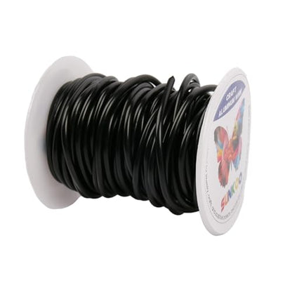 Aluminum Craft Wire,8 Gauge (3mm) Black Bendable Wire,32 Feet Continuous Roll for Jewelry Making,Sculpting,Floral & Armature Projects - size: 8 Gauge 32FT, style: Black