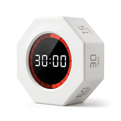 Multi-Function Electronic Timer, Learning Management - USB-C Rechargeable Flip Timer with Presets, Silent Mode & Vibration - Ideal for ADHD, Pomodoro, Classroom, Kids, Kitchen & Chess Clock