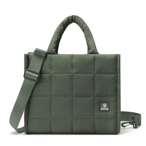 Quilted Crossbody Bags for Women,Puffer Weekender Overnight Bag,Purse Handbag Organizer,Small Tote Bags Shoulder Bag - color: Green