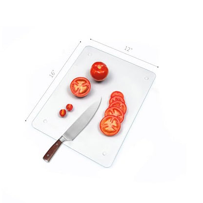 Tempered Glass cutting Board 12x16- Durable Shatterproof, Heat-resistant, Scratch-proof - Dishwasher Safe (16x12 inches) - size: 16"L x 12"W