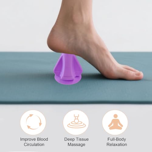Trigger Point Massage, Massager Ball for Deep Tissue Myofascial Release Physical Therapy, Foot Plantar Fasciitis Pain Relief Psoas Hip Flexor Iliacus Release, Back Muscle Knot Release Tool - color: Purple Pointmassager