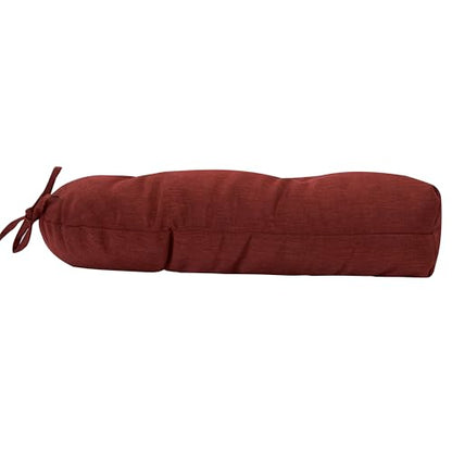 Magpie Fabrics Outdoor Tufted Seat Cushion 19"x19" Set of 2 (Dark Red) - color: Dark Red