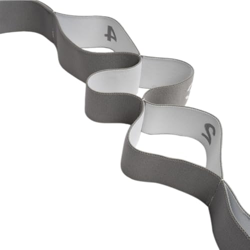 11 Loops Stretch band - Yoga, Pilates, Ballet, and Physical Therapy Stretching strap for Flexibility, Leg Stretching, and Exercise - Durable Stretching equipment for Dance and Fitness - color: 11 Grids-Grey