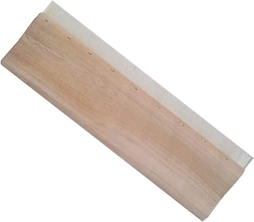 INTBUYING Screen Printing Squeegee Ink Squeegee Wooden Water Scraper 65 Durometer 13nches Long 4 inches Wide with Rubber Blade and Wooden Handle - size: 13 inches long