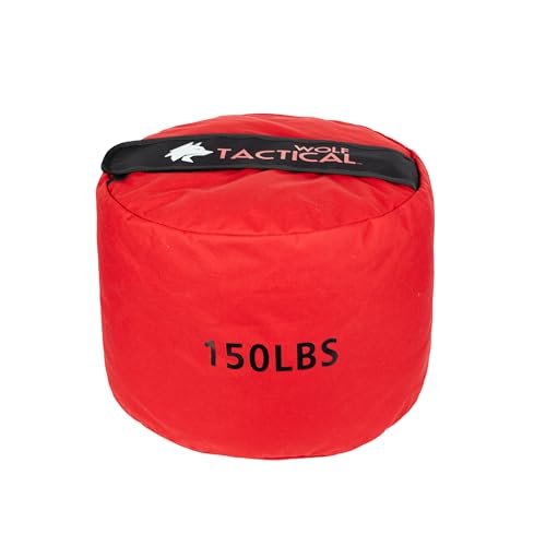 WOLF TACTICAL Sandbag Workout Bag Sand Bags for Weight Training Workout Sandbag Fitness Sand Bag - color: 150 LB (Red)