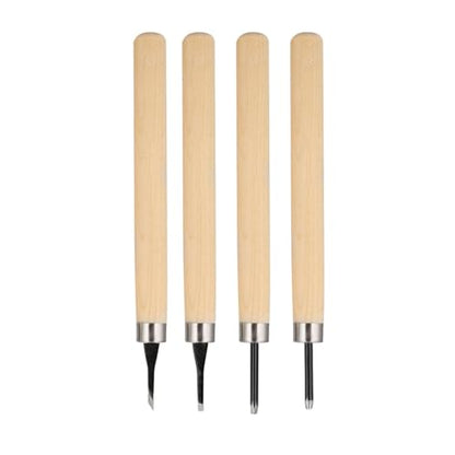 Fayelume Wood Carving Tools, 4PCS Chisel Sets, Linocut Tools, Wood Carving, Woodworking Tool for Beginners Printmaking Stamp Rubber