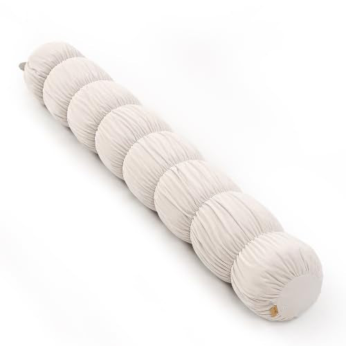 Pat. Pend. Full Body Pillow for Adults, 59 Inch, Misty White | Long body pillow for side sleepers with a removable, washable soft velvet cover; long bolster design for bed and leg support. - color: Misty White, size: 59" x 7.87"
