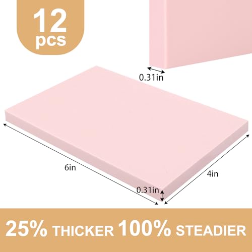 SGHUO 12pcs 4"x6" Pink Rubber Linoleum Blocks for Printmaking, 8mm Thick | Pink Rubber Linoleum Blocks for Printmaking, Rubber Stamps Linoleum Block, Stamp Making Kit, DIY Crafts Art Projects Linocut - color: Pink, size: 12PCS