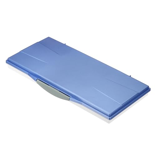 PATIKIL 24 Wells Paint Storage Box, Airtight Folding Detachable with 3 Extra Area Painting Palette for Watercolor Gouache Acrylic Oil Paint, Blue - color: Blue