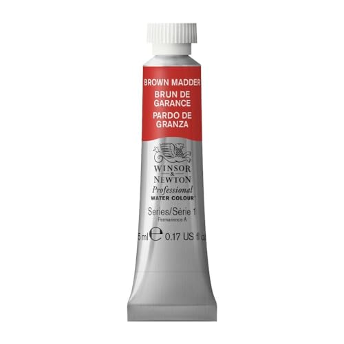 Winsor & Newton Professional Watercolor, 5ml Tube, Brown Madder | Unrivalled Transparency, Single Pigment Vibrant Colors, Archival Permanence, Heritage Watercolors, Finest Pigments - color: Brown Madder, style: 0.17-oz Tube