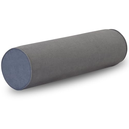 Cylinder Round Memory Foam Support Pillows Cervical Neck Roll Pillow with Pillowcase Soft, Comfortable and Breathable for Sleeping, Chair, Car, Sofa，Travel (Grey, 24X6) - color: Grey, size: 24x6