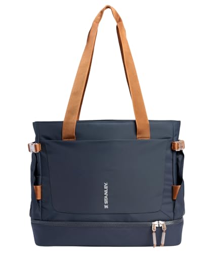STANLEY Vitalize Tote| Gym, Work & Travel Bag with Laptop Sleeve | Expandable Bottom Compartment | Tumbler & Water Bottle Pockets | Durable Recycled Fabric | Twilight - color: Twilight, size: Tote