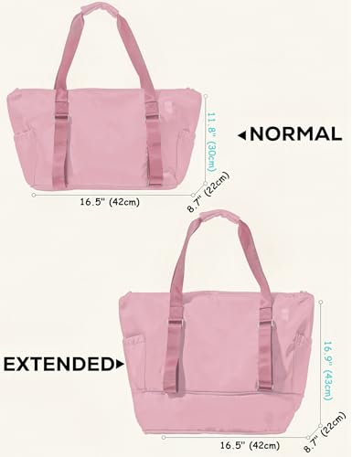 Yoga Mat Carrier: Extendable, Built-In Mat Straps & Laptop Pocket. Carry All Yoga Gym Work Accessories. Large Yoga Gym Tote Bag for Women & Men - color: Pink