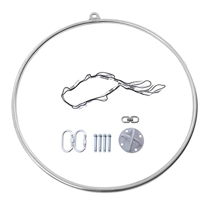Complete Aerial Hoop Kit - 85cm/90cm Professional Lyra Hoop Set - Single Point Hoops - Circus Aerial Ring Kit - Maximum Load: 115 kg/253 lb - color: 85cm/33.46”