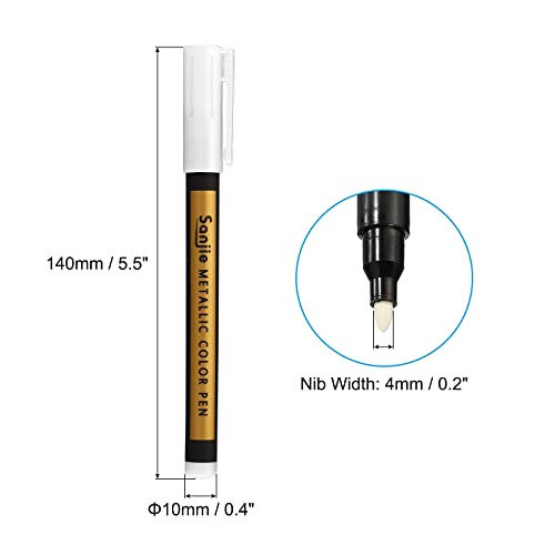 PATIKIL Metallic Marker Pens, 3 Pack Paint Pens Medium Point Colored Markers Art Marker Pen for DIY Craft Photo Album, White - color: White