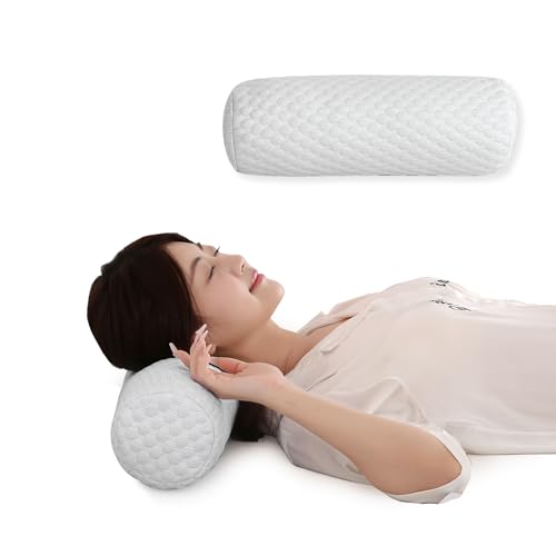 Summer Cool Touch Cylindrical Body Pillow, Round Bolster Pillow for Sleeping, Sofa Headrest Cushion, Blue, Grey，Multiple (Grey, 15.8 * 5.9in) - color: Grey, size: 15.8*5.9in