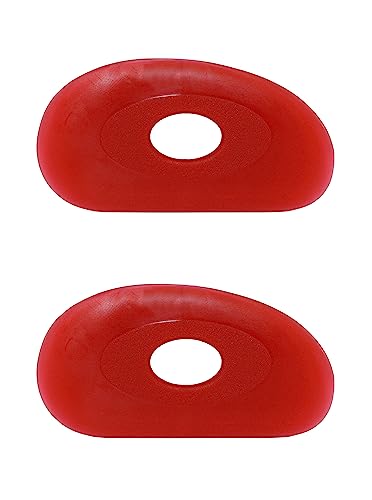 Creative Hobbies Red Soft Silicone Pottery - Pack of 2 | Ultra-Soft Ceramic Sculpting Tool for Smooth Finishing and Removing Finger Marks | Essential Tool for Potters (Shape 0) - color: Shape 0
