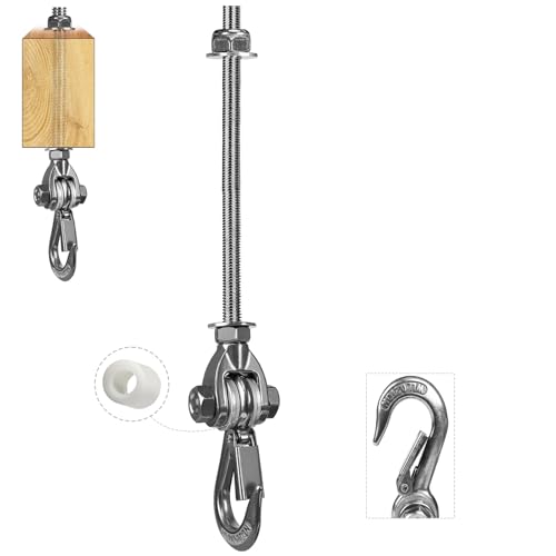 Heavy Duty Swing Hanger 180° with Stainless Steel Swing Hook 800LBS Capacity Playground Swing Seat Hardware Hammock Chair Porch Swing - size: 1 Pack 180°