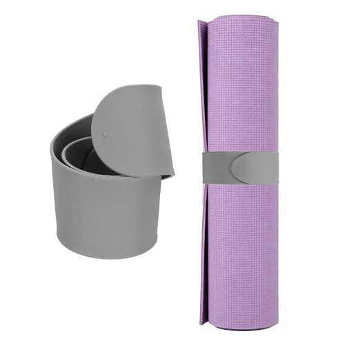 Yoga Mat Strap Slap Band, One Snap Yoga Mat Slap Band for Keep Mats Tightly Rolled Exercise Mat Sling Holder - color: Gray