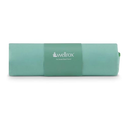 Wellrox Microfiber Yoga Hand Towel – Super Soft, Quick-Dry, Non Slip Yoga Towel for Hot Pilates, Gym & Workouts (26.5" x 16", Green) - color: Green