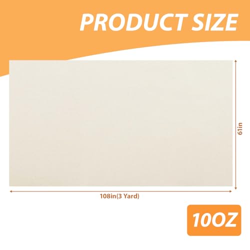 61" X 108"(3 Yard) Natural Cotton Duck Canvas Fabric (10oz) | Fabric for Painting, Sewing, Bags Making, Arts & Crafts - color: 10oz, size: 3 Yard