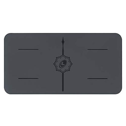 Liforme Yoga Pad - Revolutionary Alignment System, Advanced Non-Slip Grip | Eco-friendly, Non-Toxic, Sweat-Resistant, 4.2mm thick pad for knee, elbow and hand support during Yoga, Free Yoga Bag - color: Gray