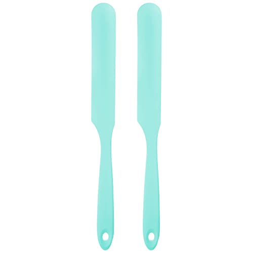 HARFINGTON 2Pcs Silicone Spatula Scraper 9.45" Reusable Non-Stick Flexible Spatulas for Epoxy Resin Liquid Paint Arts DIY Crafts, Light Blue - color: Light Blue