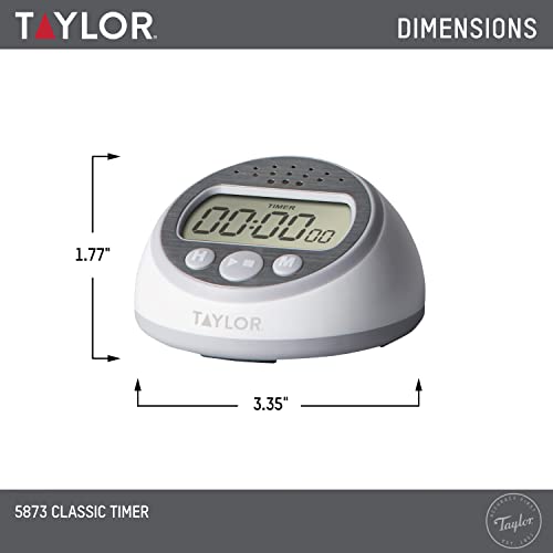 Taylor Digital Timer Counts Up and Down for School, Learning, Projects, and Kitchen Tasks, Super Loud Digital Timer, Gray | Learning, Projects, and Kitchen Tasks, Super Loud Digital Timer, Gray