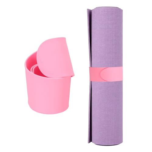 Yoga Mat Strap Slap Band, One Snap Yoga Mat Slap Band for Keep Mats Tightly Rolled Exercise Mat Sling Holder - color: Light Pink