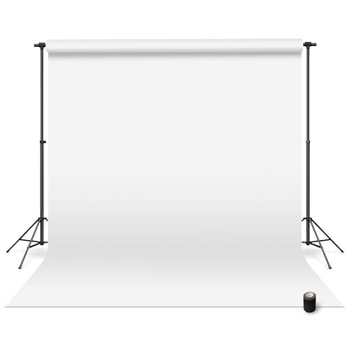 Denny Mfg Seamless Paper Backdrop for Photoshoot, Bright White, 86in x 36ft | Backdrop Roll, Matte Finish for Portraits, Product Photos and Video Shoots, Includes Free Roll Gaffer Tape (2 in x 13 ft) - color: Bright White, size: 86 in x 36 ft