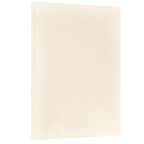 JAM PAPER Vellum Bristol 65lb Cardstock - 11 x 17 Ledger Size Coverstock - 147 gsm - Creme - 50 Tabloid Sheets/Pack - color: Cream, size: 11" x 17"