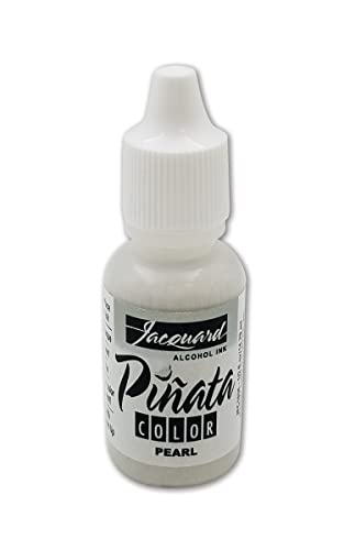 Jacquard Pinata Alcohol Ink - Pearl - Professional and Versatile Ink that Produces Color Saturated and Acid-Free Results - 1/2 Fluid Ounce - Made in The USA - color: Pearl, size: 1/2 fl oz