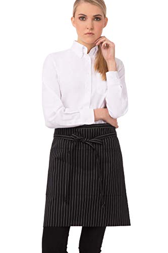 Chef Works Unisex Half Bistro Server Apron - color: Black/White