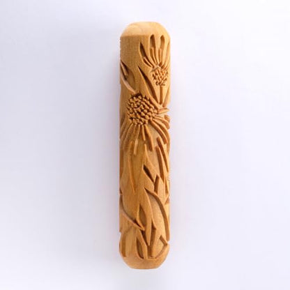 MKM Pottery Tools Wood Big Hand Rollers for Clay (BHR-147 Coneflowers) - color: BHR-147 Coneflowers