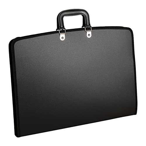 Acocony 11x17 Art Portfolio PP Material Black Pack of 1 | 11x17 Art Portfolio Case with Zipper Closure Oxford Cloth Edge Waterproof - color: Black