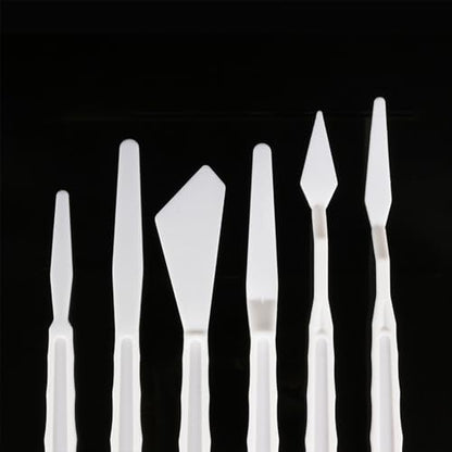 5 Sets 30Pcs Plastic Spatula Palette Knives, Palette Knife Set Thin and Flexible Art Knife Tools, Painting Knife for Mixing, Spreading, Scratching, Layering Colors, Watercolor Painting