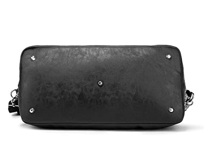 Kinmac Women's Travel Duffel Bag,Sports Gym Yoga Duffel Bag Weekender Overnight Totes Bag (Black Embroider) - color: Black Embroider
