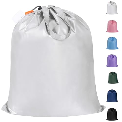 Polecasa Extra Heavy-Duty Laundry Bag with Handles, Silver, 21x24” - color: Silver, size: 21" x 24" | 1 Pack