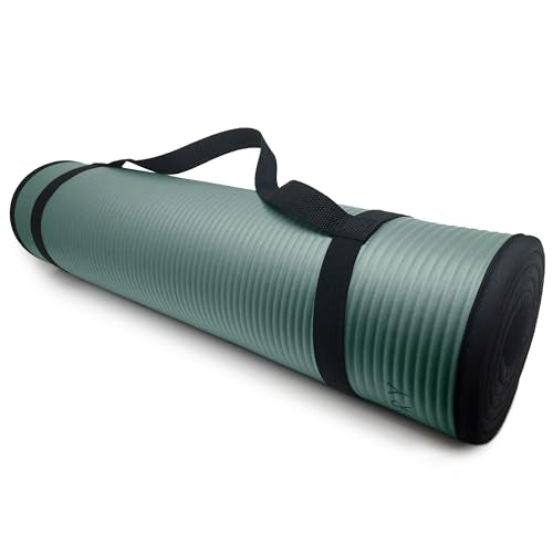 MICRODRY Multi-Purpose Fitness Mat, Cushioned & Non-Slip Foam for Yoga, Pilates, HIIT, Skid-Resistant and Tear-Resistant, 24"x72" with Carry Strap - color: Teal