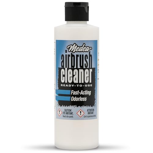 Medea Airbrush Cleaner 8 oz – Ready-to-Use Solution for Airbrushes, Paint Brushes & Artist Tools – For Acrylic, Oil & Water-Based Paints, Inks, Dyes, Watercolors and Gouache. Deep Cleans & Flushes - size: 8 Fl Oz (Pack of 1)
