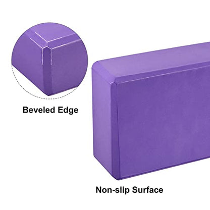 uxcell Yoga Block-Light Weight High-Density EVA Foam Brick for Beginners, Yogis, Pilates, Meditation - color: Purple