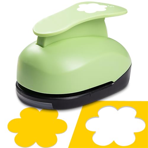 Flower Hole Punch 3 inch Flower Punches for Paper Crafts Scrapbooking | Large Flower Paper Punches for Crafting, Hole Punch Shape Flower, Craft Lever Punch for Card Making, Easy to Use, Clean Cut - style: Flower Paper Punch