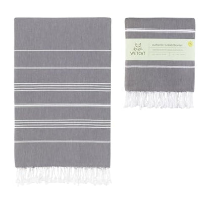 WETCAT Turkish Beach Blanket Sandproof (82"x82") 100% Turkish Cotton, Made in Turkey - Sand Free, Ultra Soft, Extra Large Throw for Picnic – Dark Gray - color: Dark Gray, size: XL Beach Blanket (82" x 82")