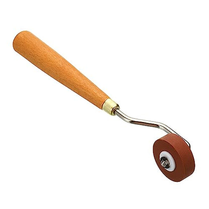 PATIKIL 0.4 Inch Rubber Roller Brayer, Anti Skid Hard Rubber Roller Tools for Wallpaper Art Craft Printing Printmaking Ink Stamping Tape Construction, Red - size: 0.4 Inch