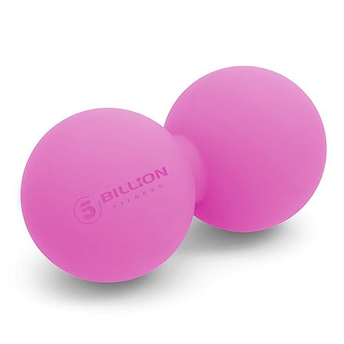 5BILLION Peanut Massage Ball - Double Lacrosse Massage Ball & Mobility Ball for Physical Therapy, Deep Tissue Massage Tool for Myofascial Release, Muscle Relaxer, Pink - color: Pink