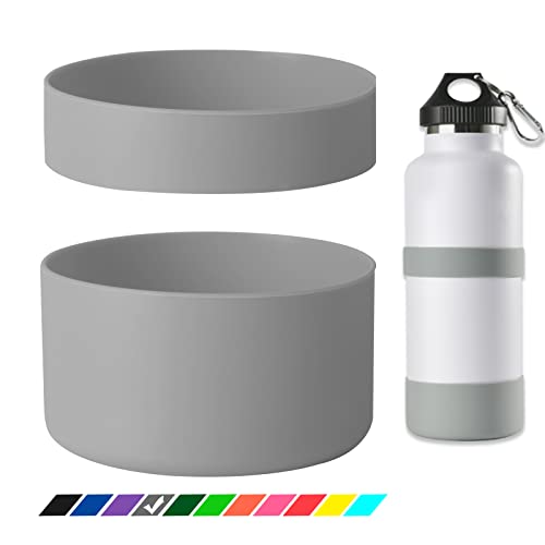 Greant Dual Protective Water Bottle Boot for HydroFlask 12oz to 64oz | Silicone Bottle Cover for Hydroflask, Anti-Slip Water Bottle Rubber Bottom for Owala 24oz, 3 Sizes - color: Grey, size: 12 Ounces