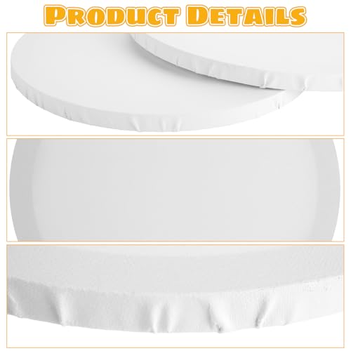 10 Pack Stretched Canvas for Painting, 12 Inch Round Canvas Panel, Circle White Art Canvas Panels, Cotton Primed Paint Blank Canvas for Oil, Acrylic, Gouache, Crafts