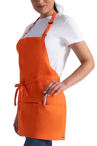 Chef Works Unisex Three Pocket Apron - color: Tangerine